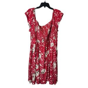 Torrid Mini Challis Off-Shoulder Skater Dress Floral 3X